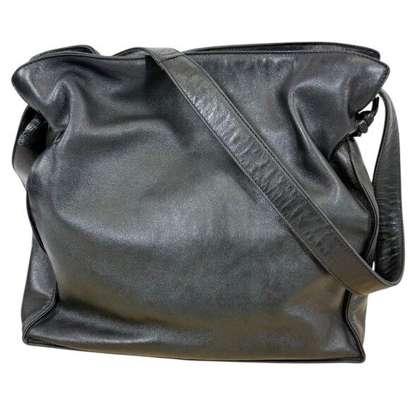 Loewe Flamenco Anagram Shoulder Bag Crossbody Drawstring Nappa Leather Black - Picture 3 of 12